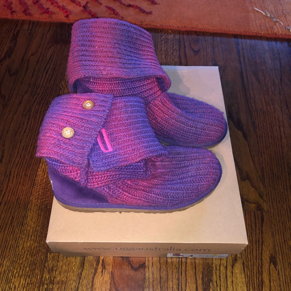 Kid cardy ugg, color - “pink multi.”